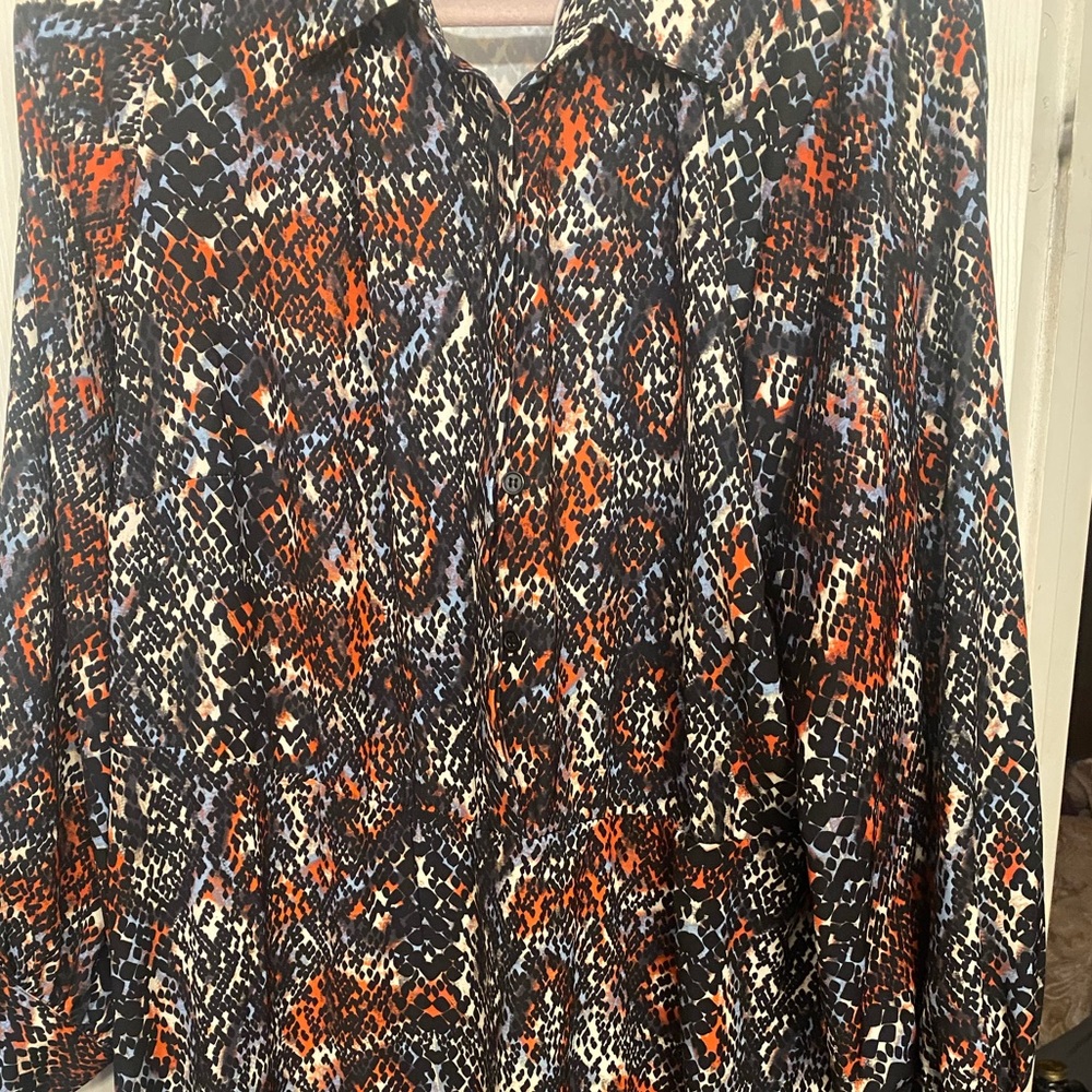 Eloquii Fit and Flare Printed Belted MIDI Dress-Any Season!